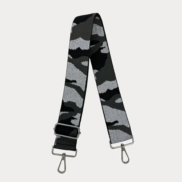 NEW! Ah•Dorned - messenger bag replacement strap. black and grey Camo - Picture 1 of 8